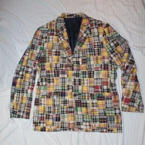 J Crew Mens Blazer L 46" Sport Jacket Cotton Patch